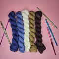 Sandpiper Fingering Weight Yarn – Semi-Solid Dyed (5 Mini-Skeins)