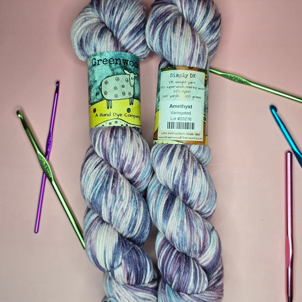 Amethyst Variegated DK Weight Yarn – Variegated (100g / 245 yds)