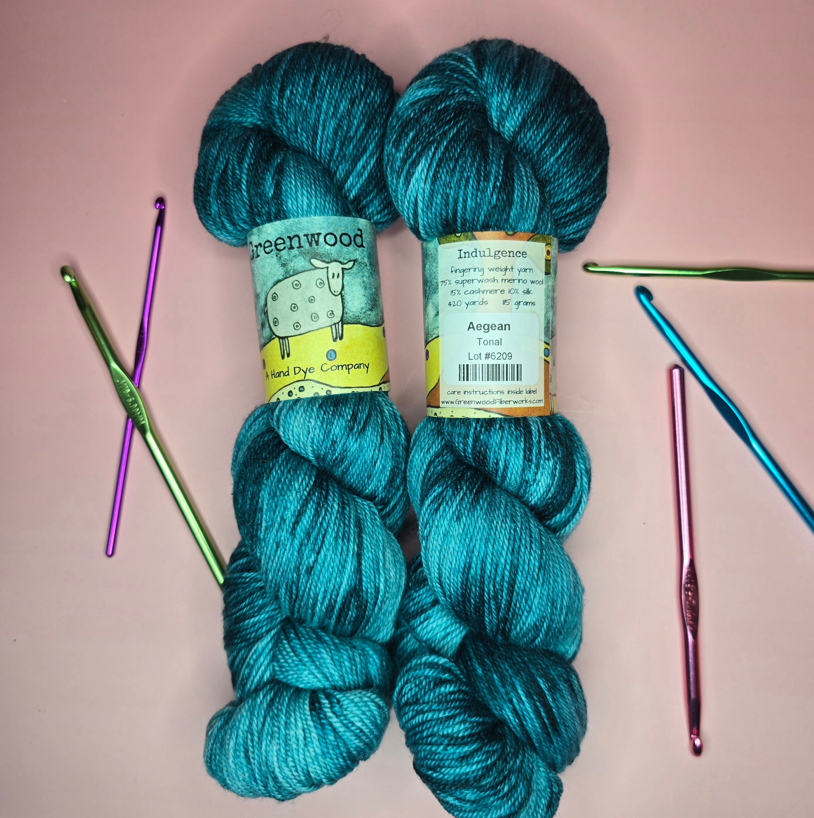 Indulgence Fingering Weight Yarn – Aegean Tonal (115g / 420 yds)