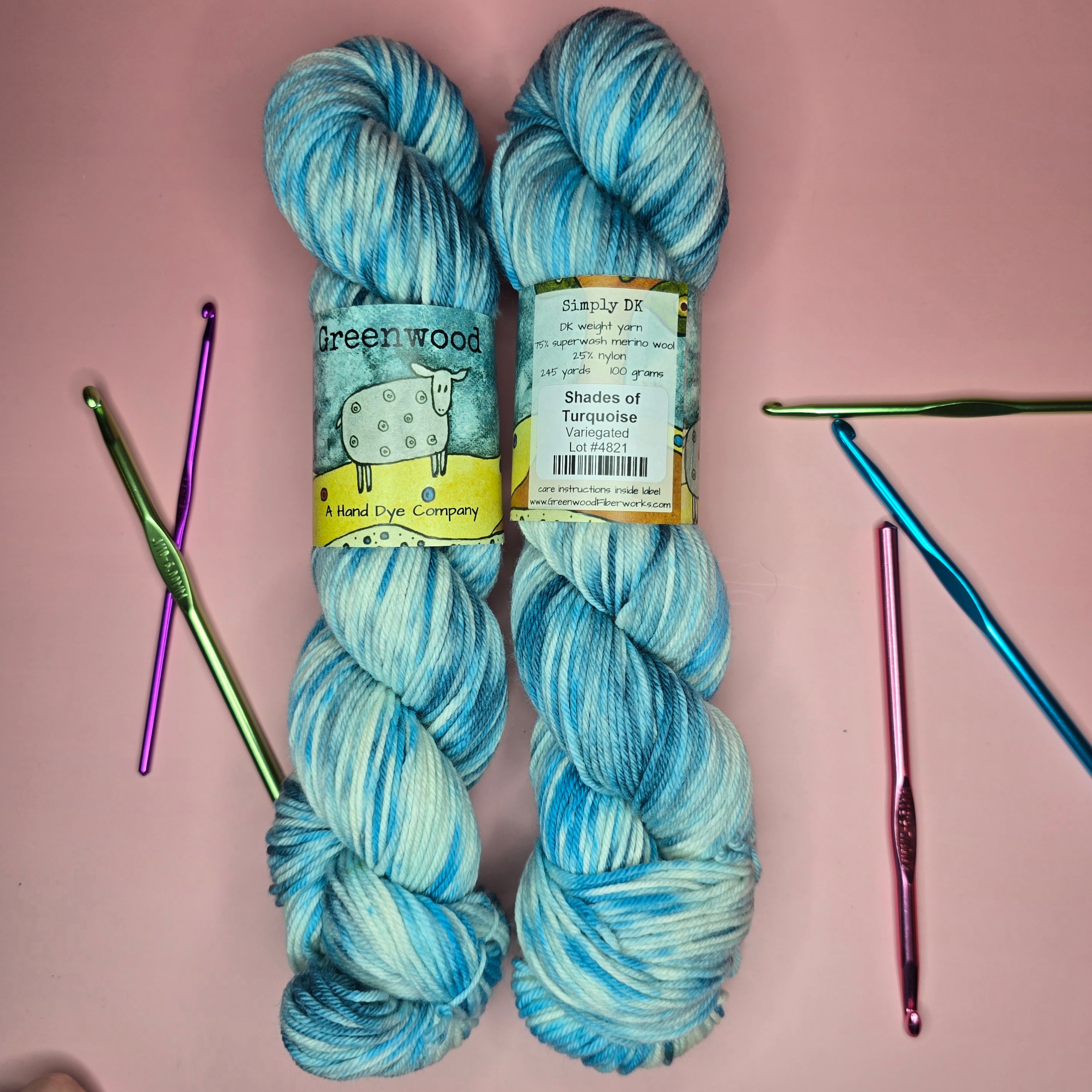 Shades of Turquoise DK Weight Yarn – Variegated (100g / 245 yds)