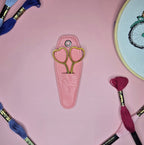 Heart Handle Scissors with Pink Leather Sheath