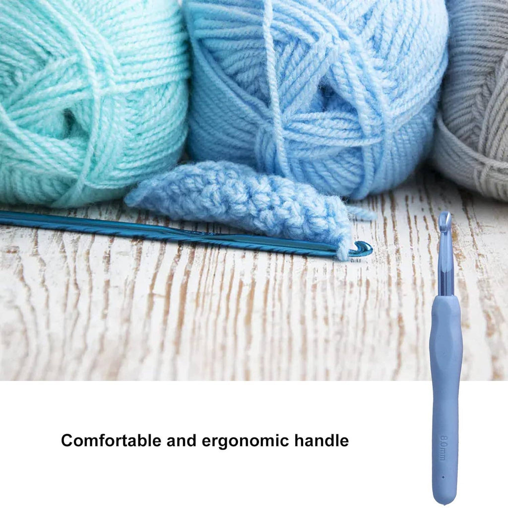 12-Size Ergonomic Crochet Hook Set with Soft Handles