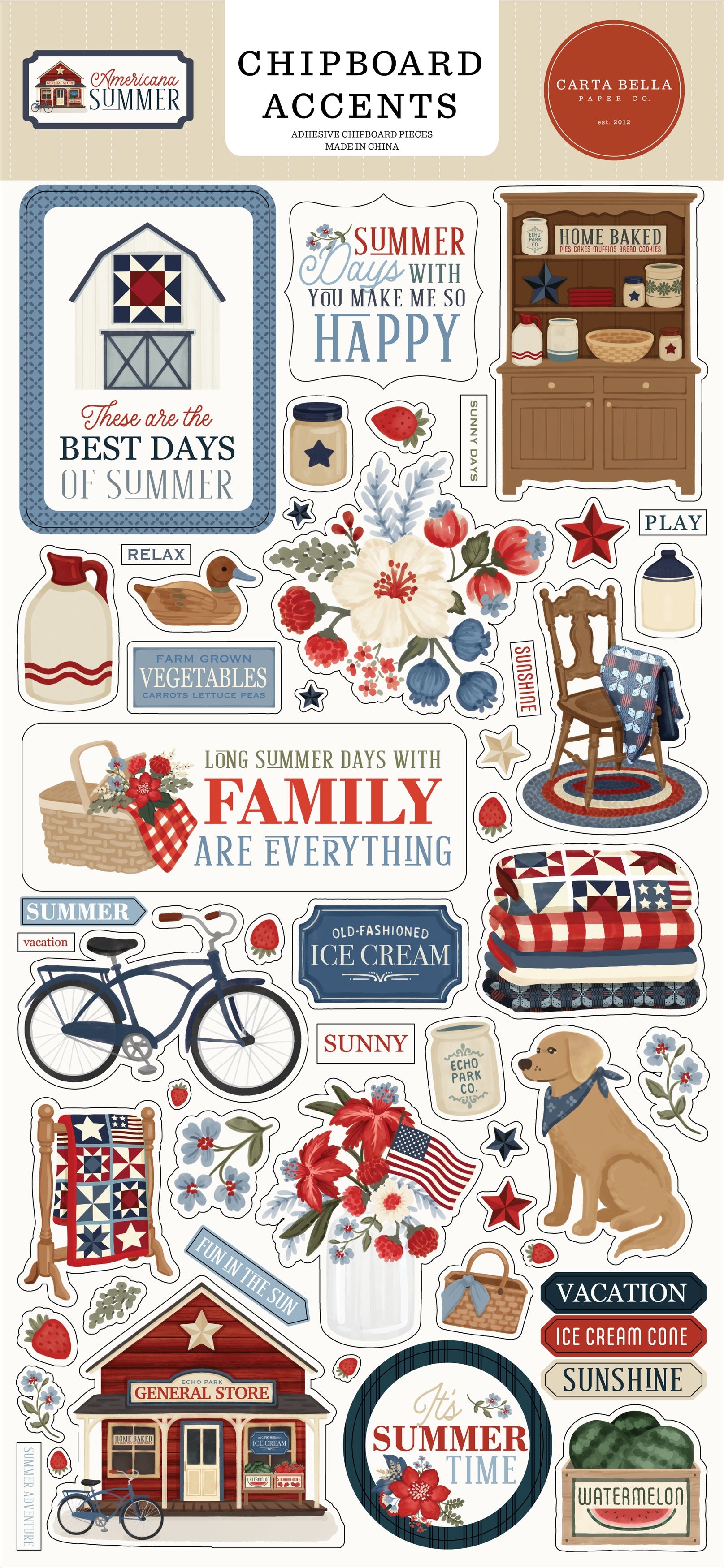 AMERICAN SUMMER - Chipboard Accents