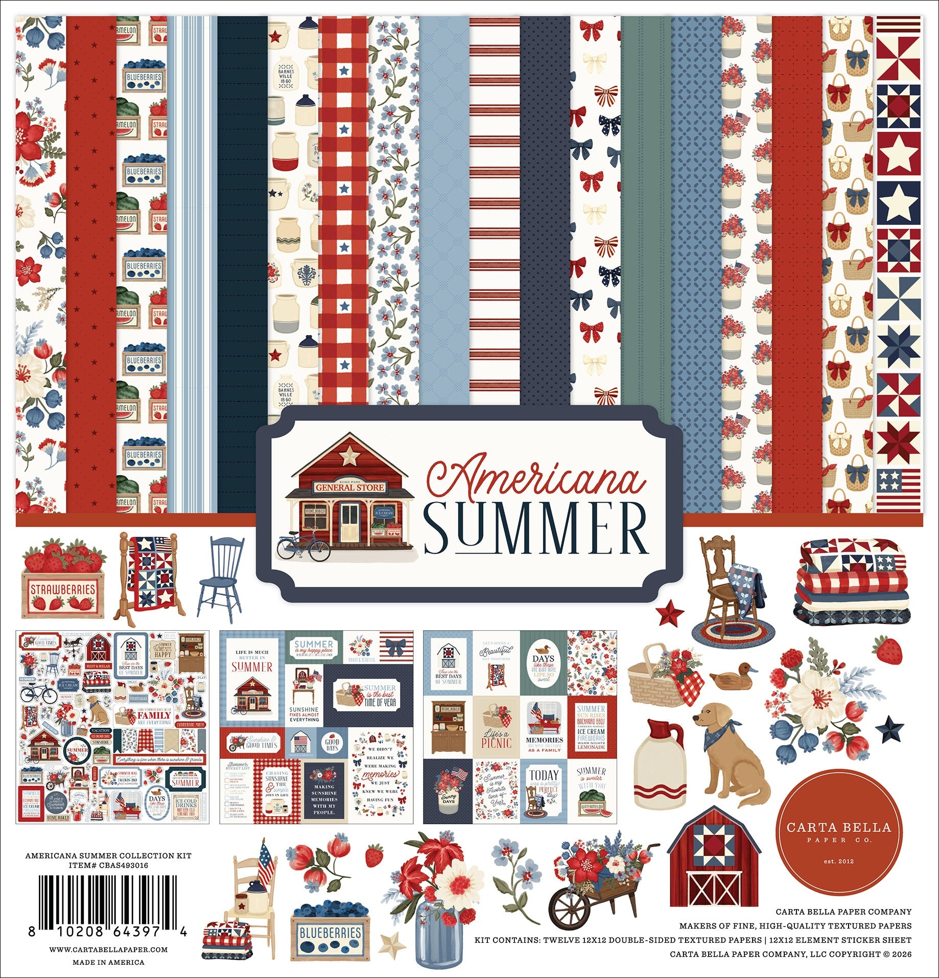 American Summer 12x12 Scrapbooking Kit