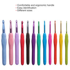 12-Size Ergonomic Crochet Hook Set with Soft Handles