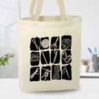 Crochet and Knit Collage Canvas Tote Bag