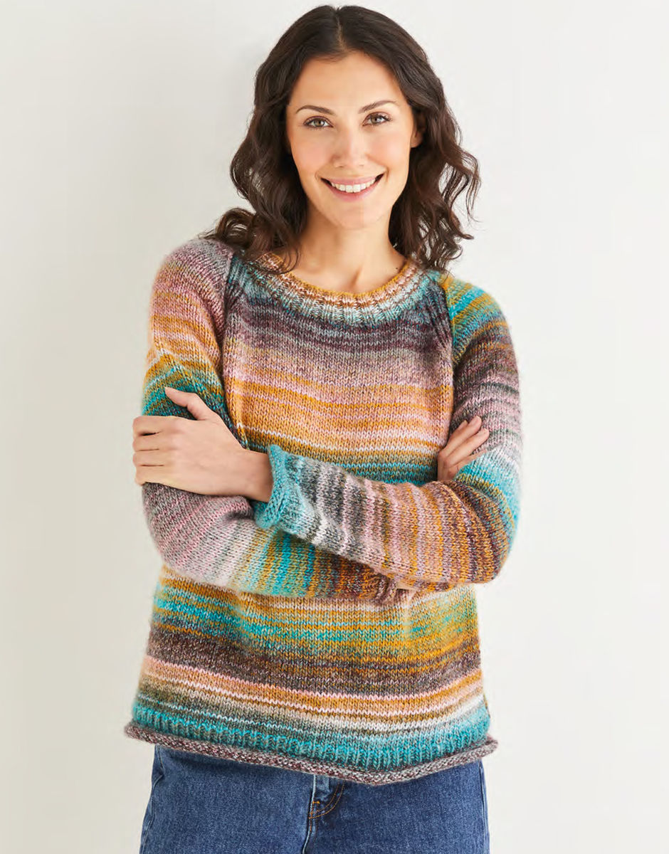 Crew Neck Raglan Sweater Pattern Leaflet