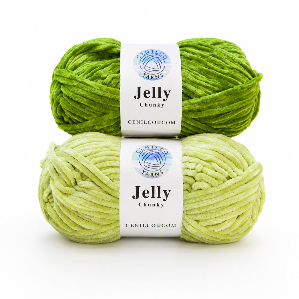 Cenilco Jelly Chunky Chenille Yarn - Cool tones