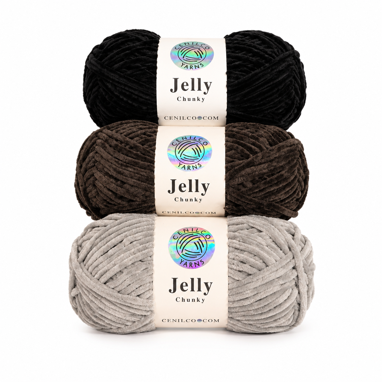Cenilco Jelly Chunky Chenille Yarn – Neutral Tones
