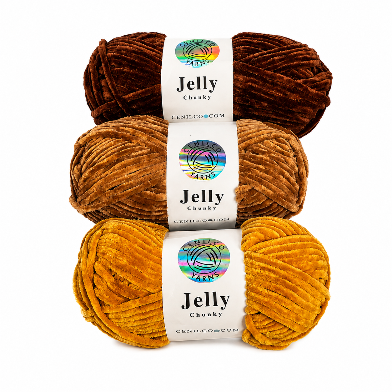 Cenilco Jelly Chunky Chenille Yarn – Neutral Tones