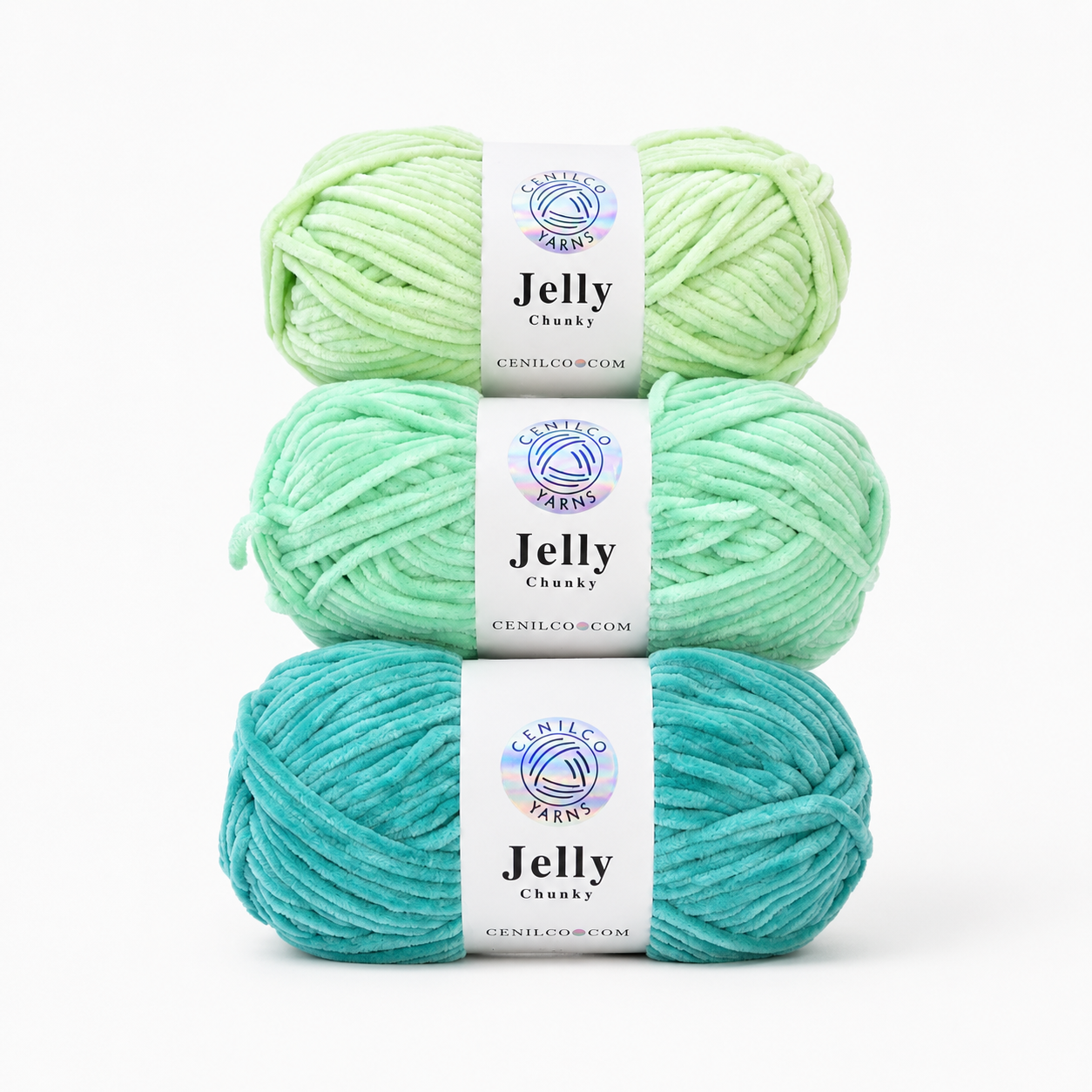 Cenilco Jelly Chunky Chenille Yarn - Cool tones