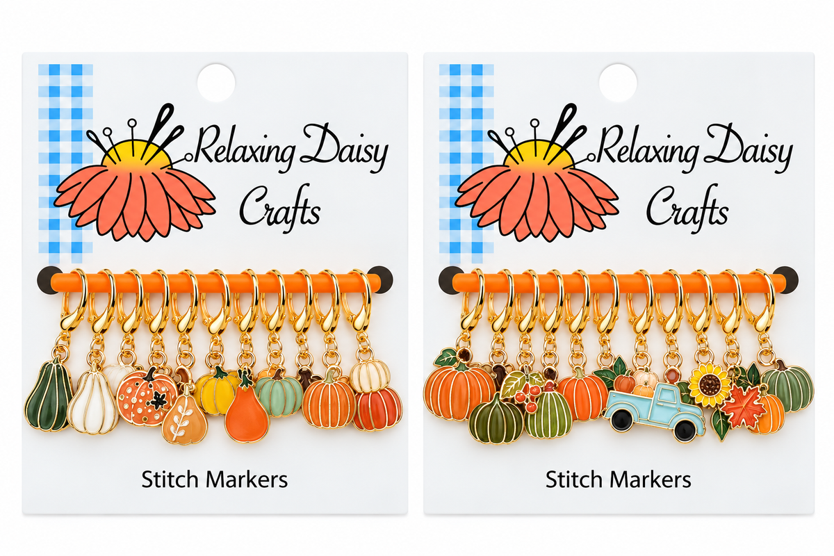 Handmade Easy-Clasp Stitch Markers with Charms (Set of 10) – No Two Alike