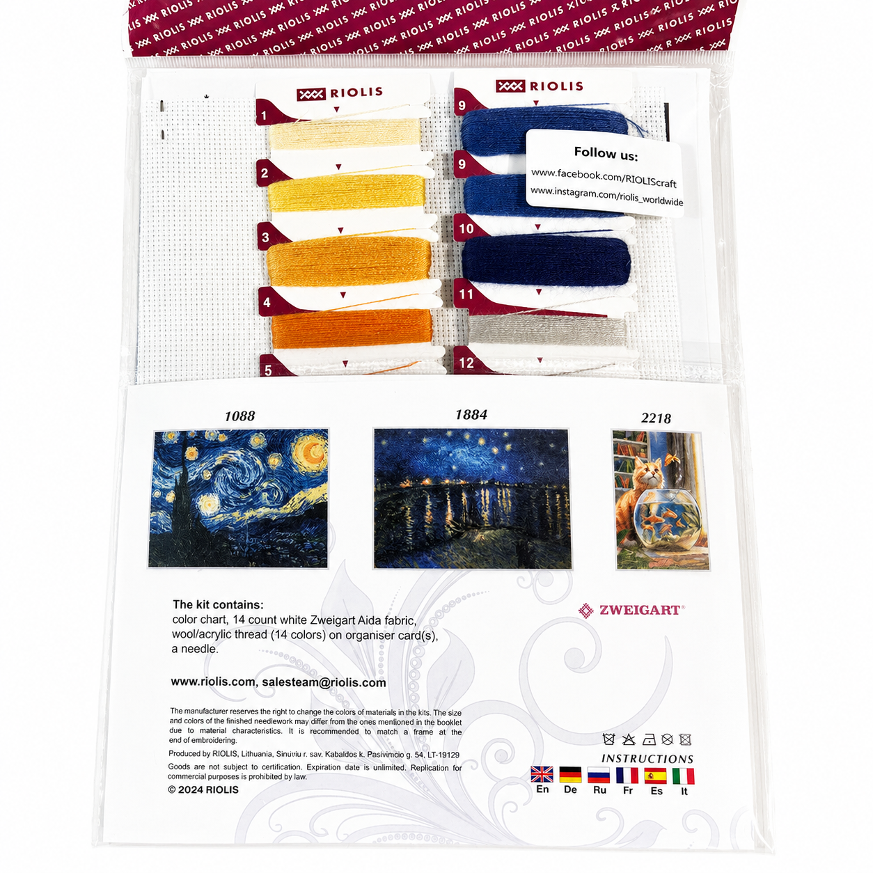 Starry Cat Cross Stitch Kit
