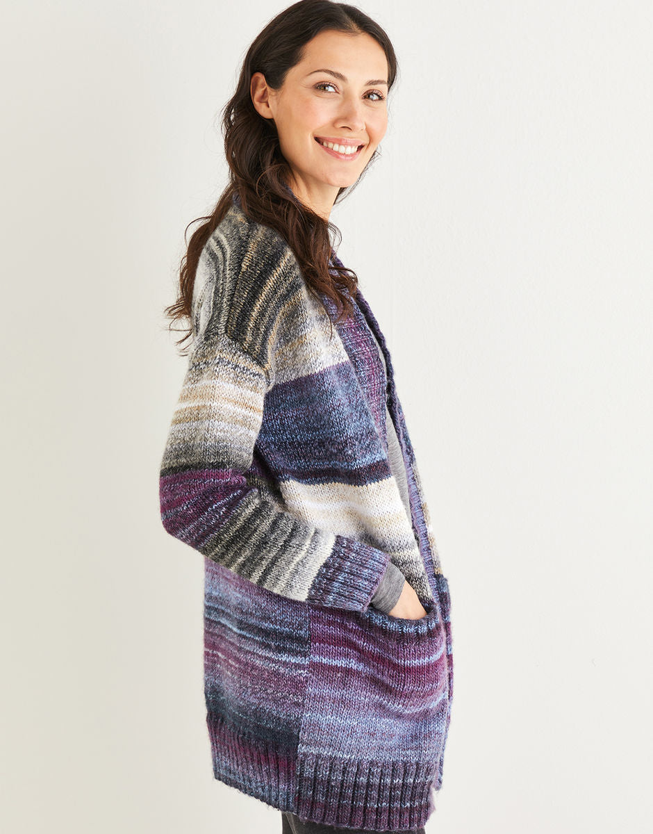 Wide Rib Longline Cardigan Pattern Leaflet